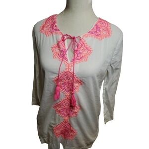 Lilly‎ Pulitzer Amelia Island? Tunic Resort White Pink Size Small